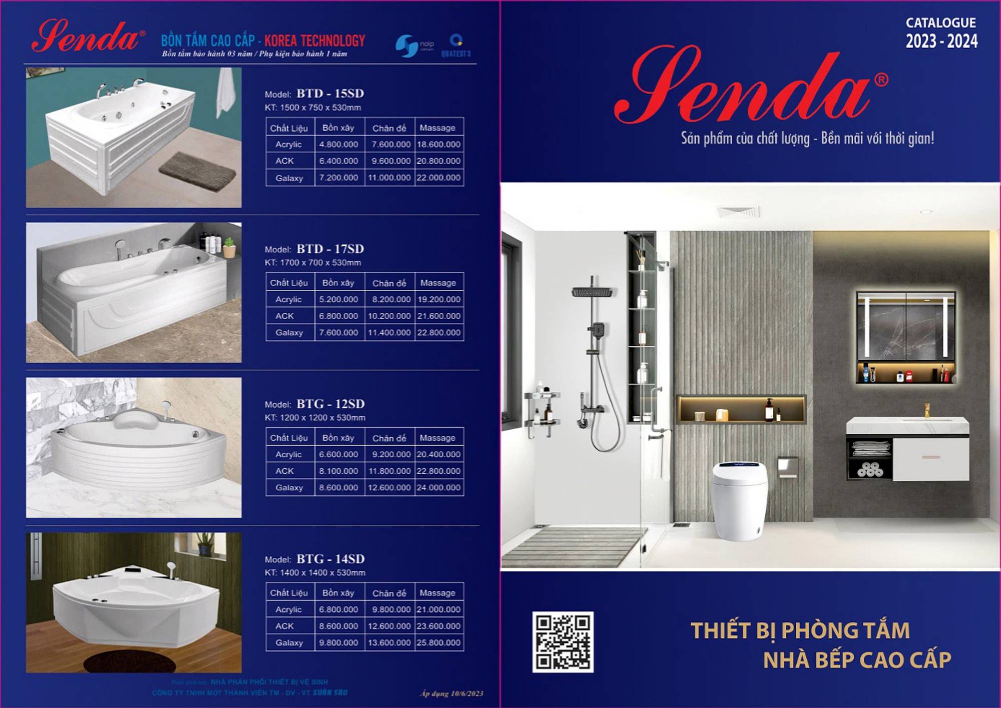 Thiết bị vệ sinh SENDA Catalogue và Bảng giá mới nhất /Page 1